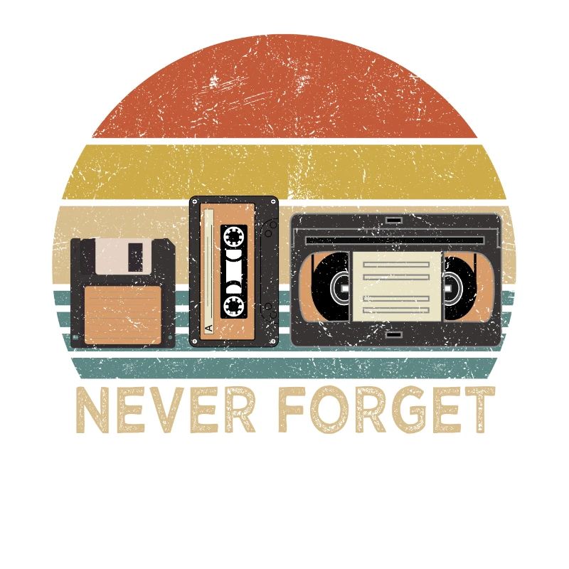Retro Cassette Tape Never Forget Design