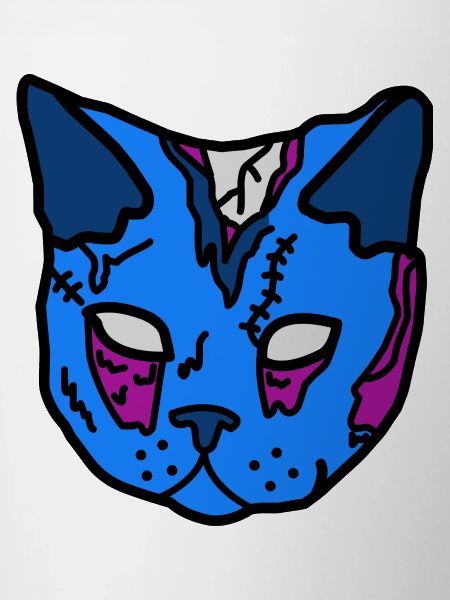 Blue Cat Mask Patchwork