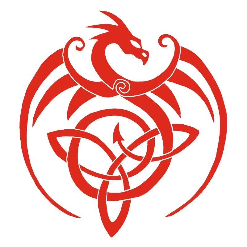 Dragon rouge et symbole celte