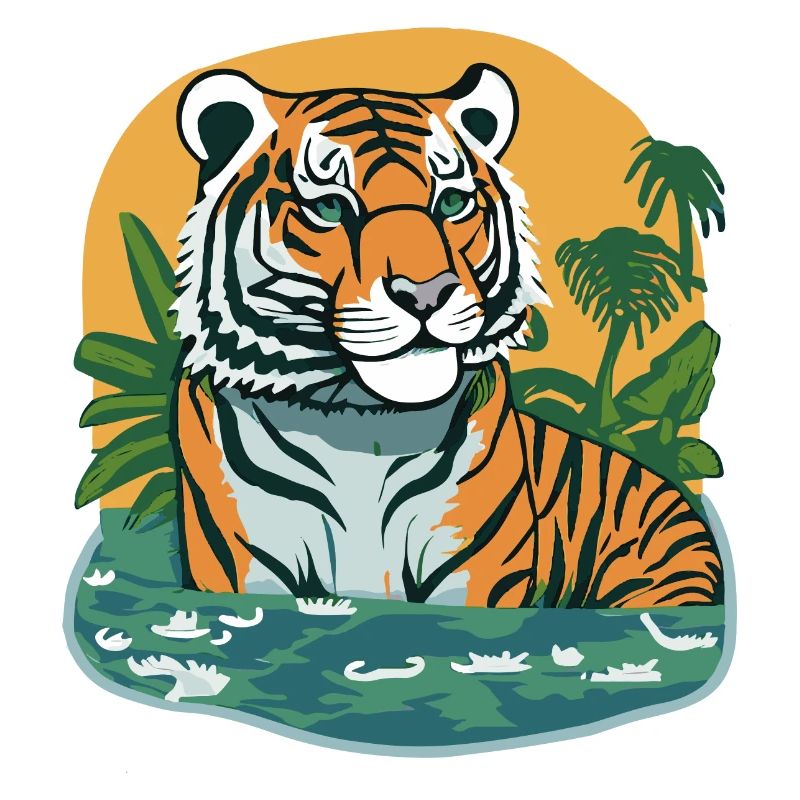 Jungle imprimée tigre