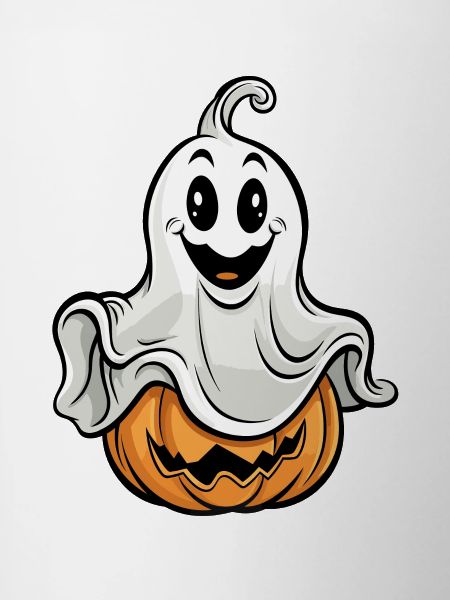 Ghost and Pumpkin Halloween