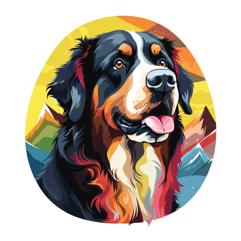 Chien Bouvier Bernois pop art