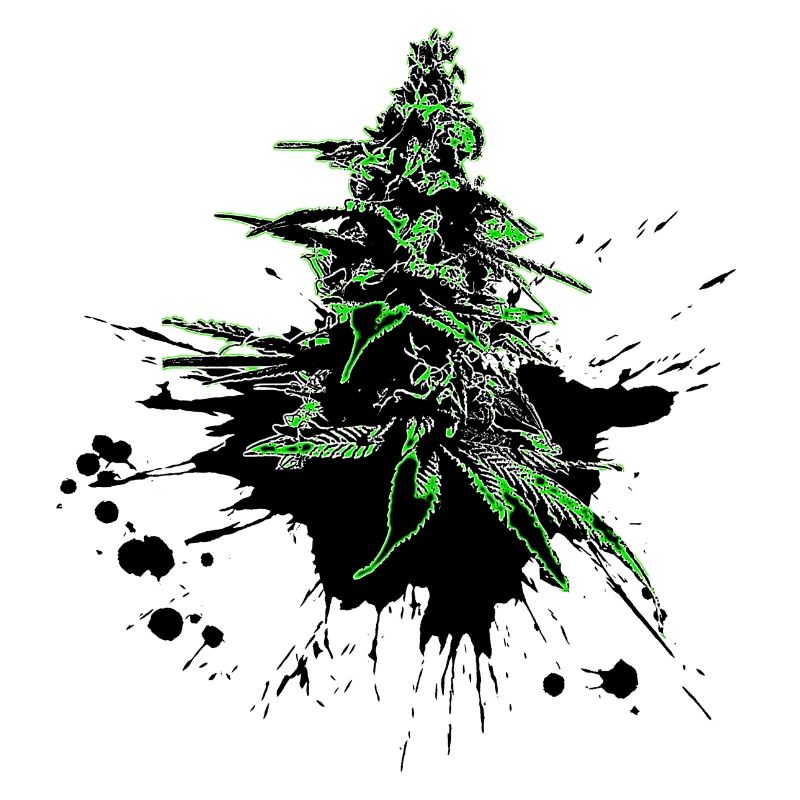 Marijuana Cannabis Flower Neon Light Green