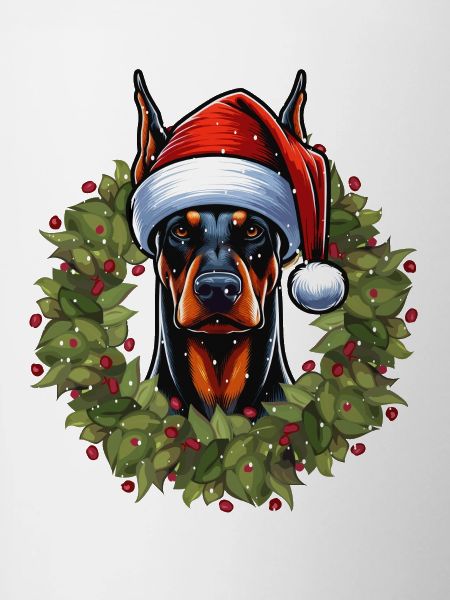 Dobermann Weihnachtshut Design