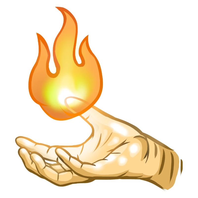 Flamme über der Hand