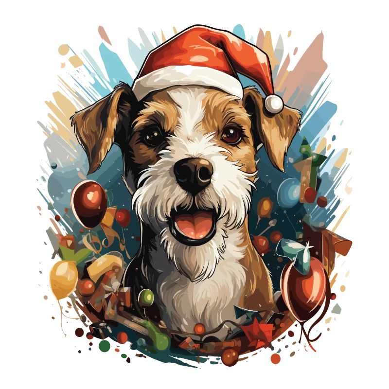Foxterrier Hund Weihnachtsfeier Rasse