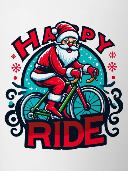 Festive Santa Bicycle Illustration