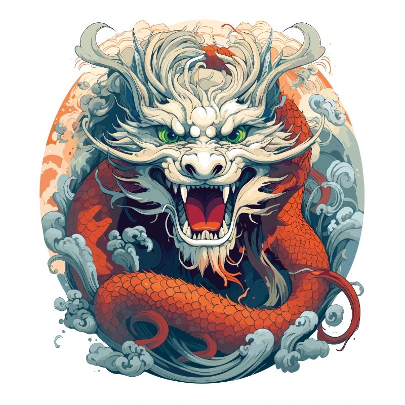 Design d'un dragon chinois