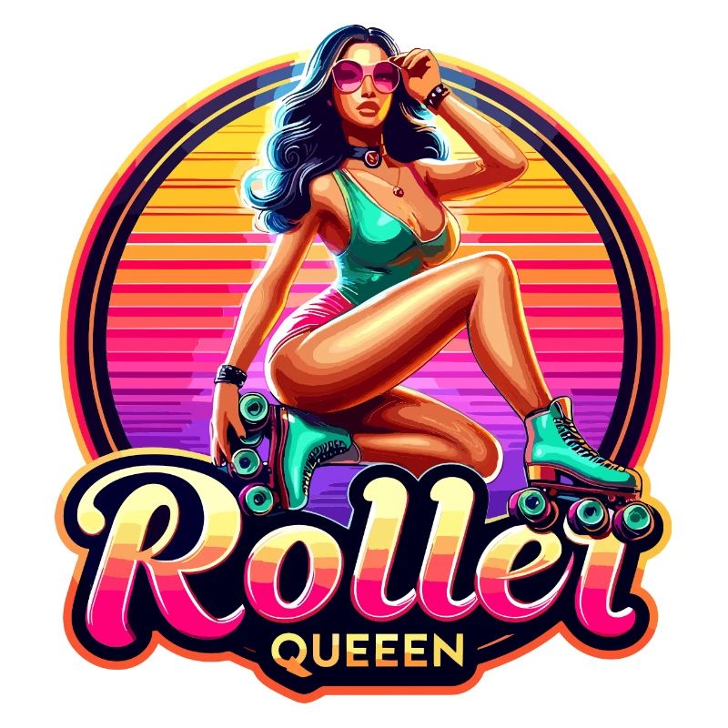 Vibrant Roller Queen Illustration