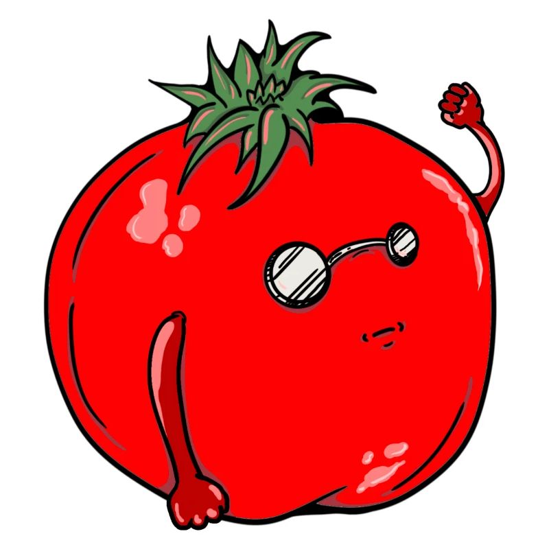 Humorvoller Tomate mit Sonnenbrille