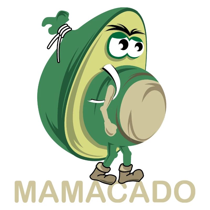 Mamacado avocado vegetable funny illustration icon