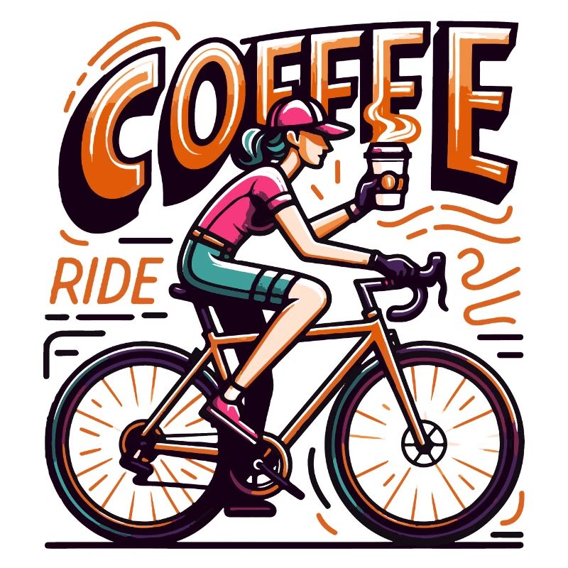 Vibrant Coffee Ride Illustration