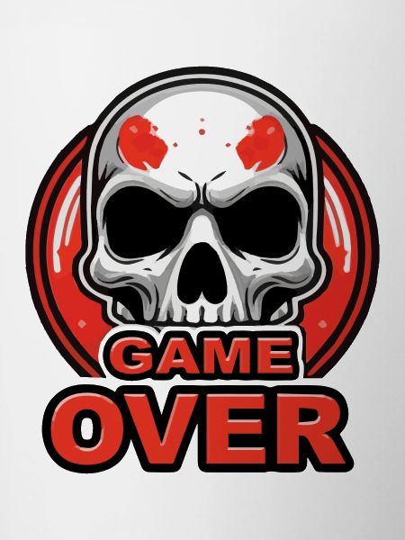 Skull Game Over Red Crest
