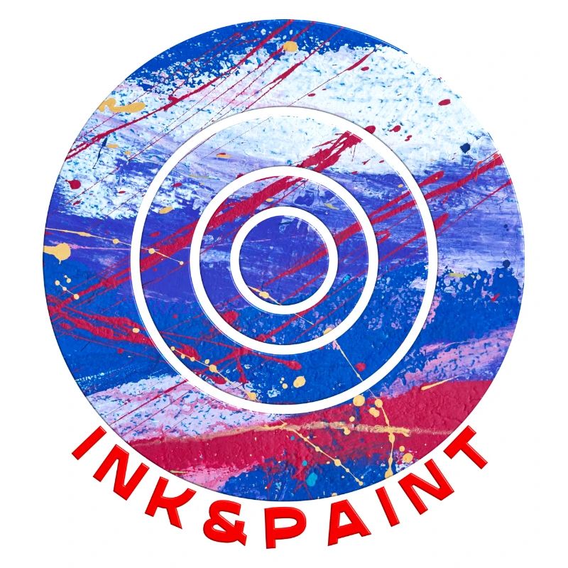 INK & PAINT Blau, Rot Kreis