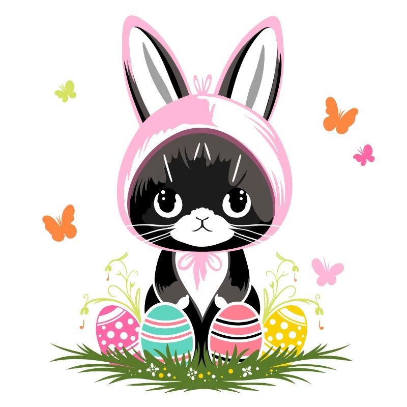Chat de Pâques Oeufs de Pâques Costume de lapin