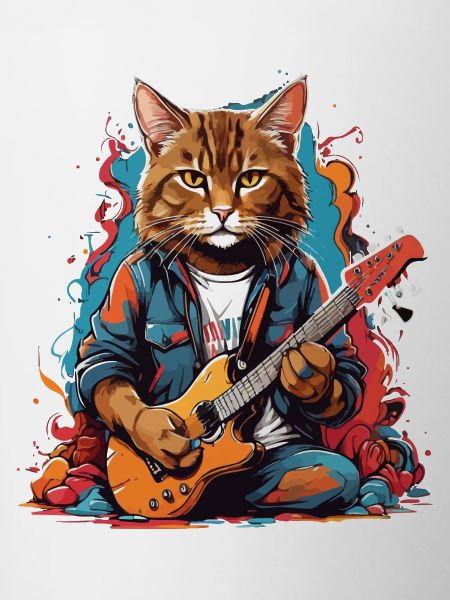 Cat With Guitar