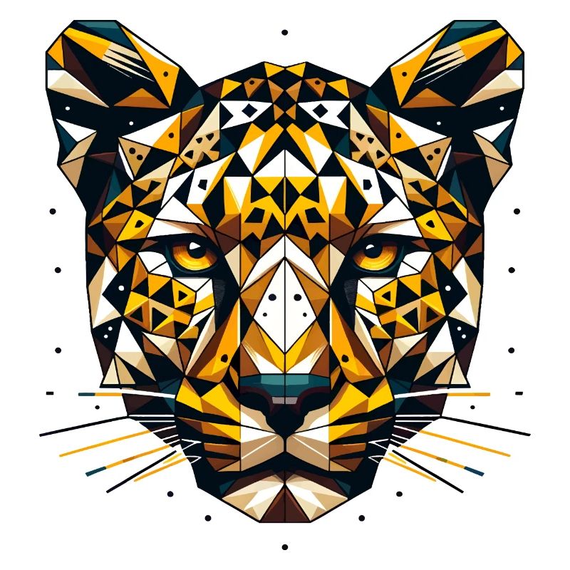 Motif géométrique de polygones à tête de léopard