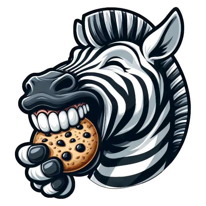 Zèbre mignon avec illustration de dessin animé de biscuit
