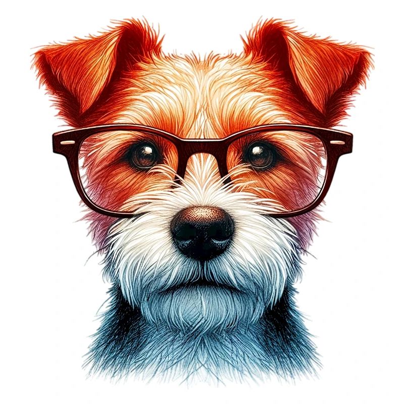 Chien avec des lunettes