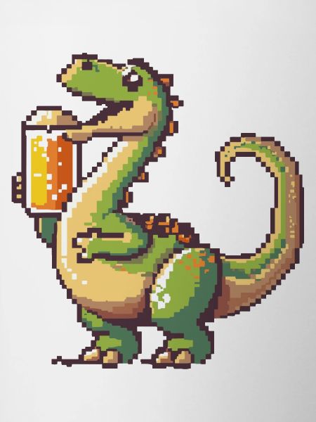 Dinosaure Brontosaure Bière Pixel