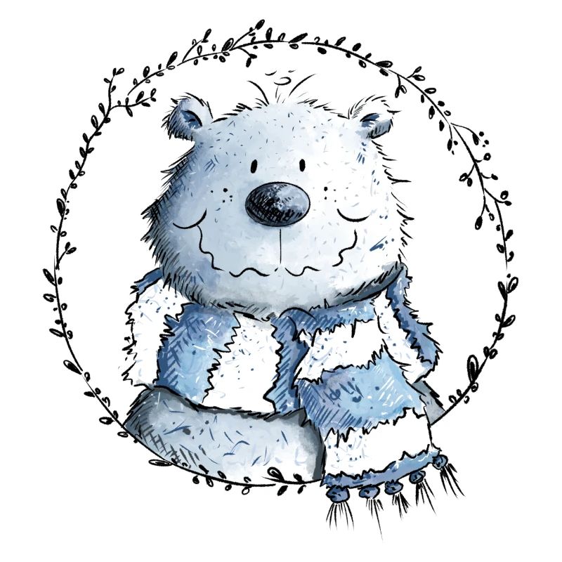 Drolliger Eisbär Mit Schal I Polarbär I Bär