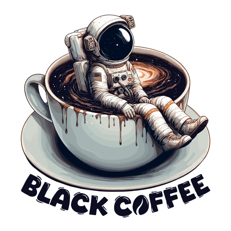 Black Coffee Astronaut Mug Galaxy Gift