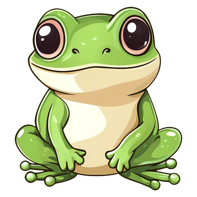 mignon grenouille - Vert - Design joyeux.