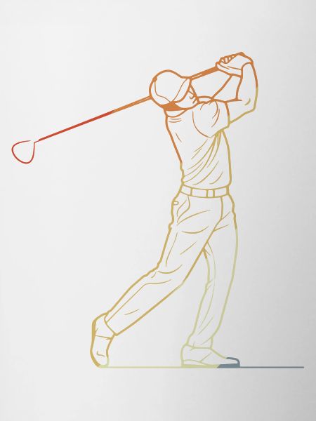Golfspieler Line Art