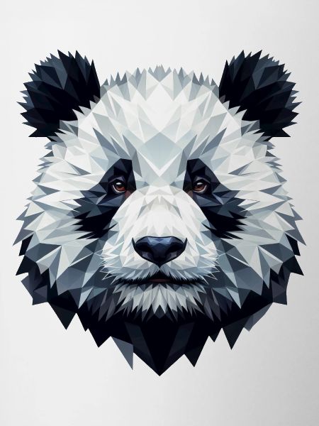 Panda Face Polygon Art Geometry