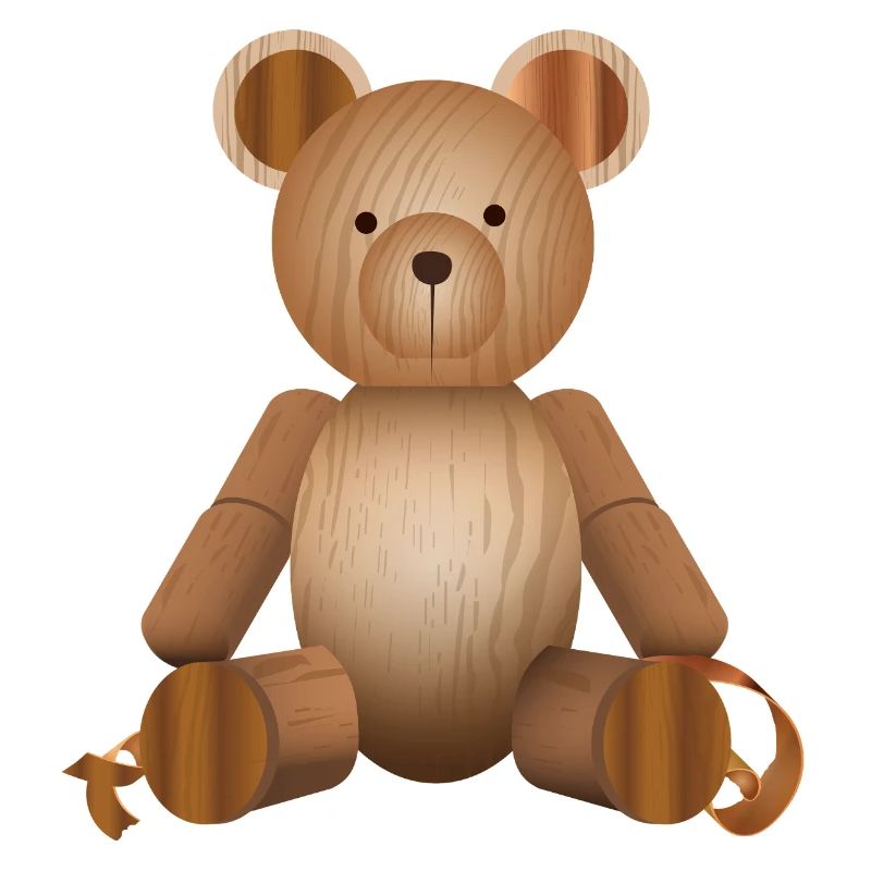 Aspect bois - Figurine d’ours mignon