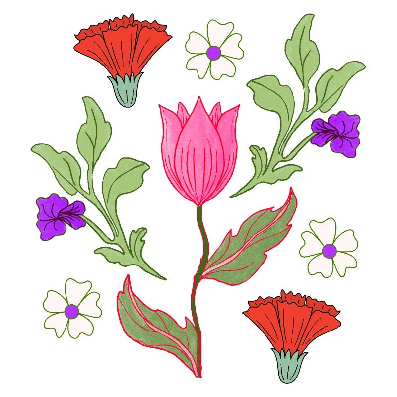 Tulip Bouquet Floral Pattern
