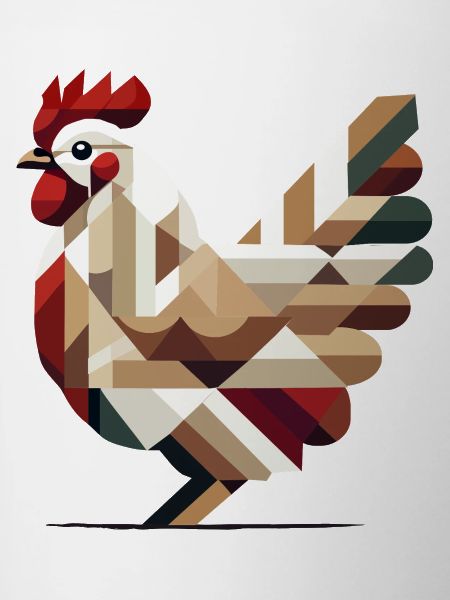 Geometrisches Huhn im modernen Polygon-Stil