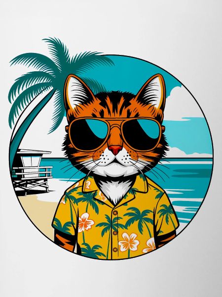 Chat sur la plage