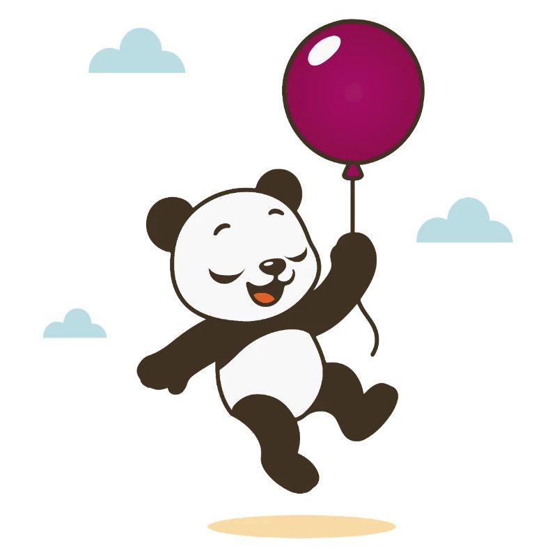 Happy Panda with Balloon