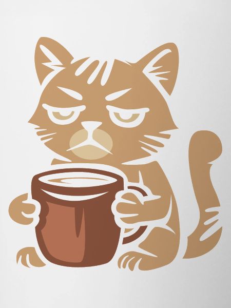Tired Coffee Cat – Funny Cat Motif