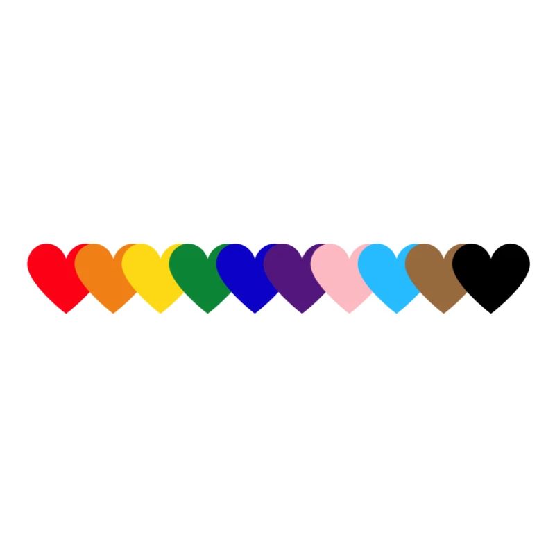 Fierté rainbow hearts