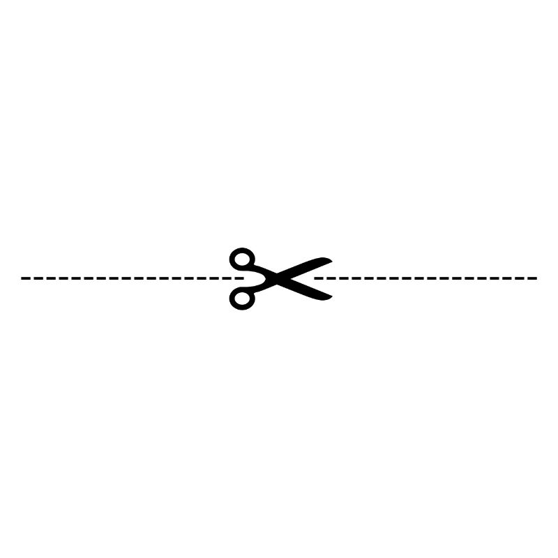 Ciseaux avec ligne de coupe