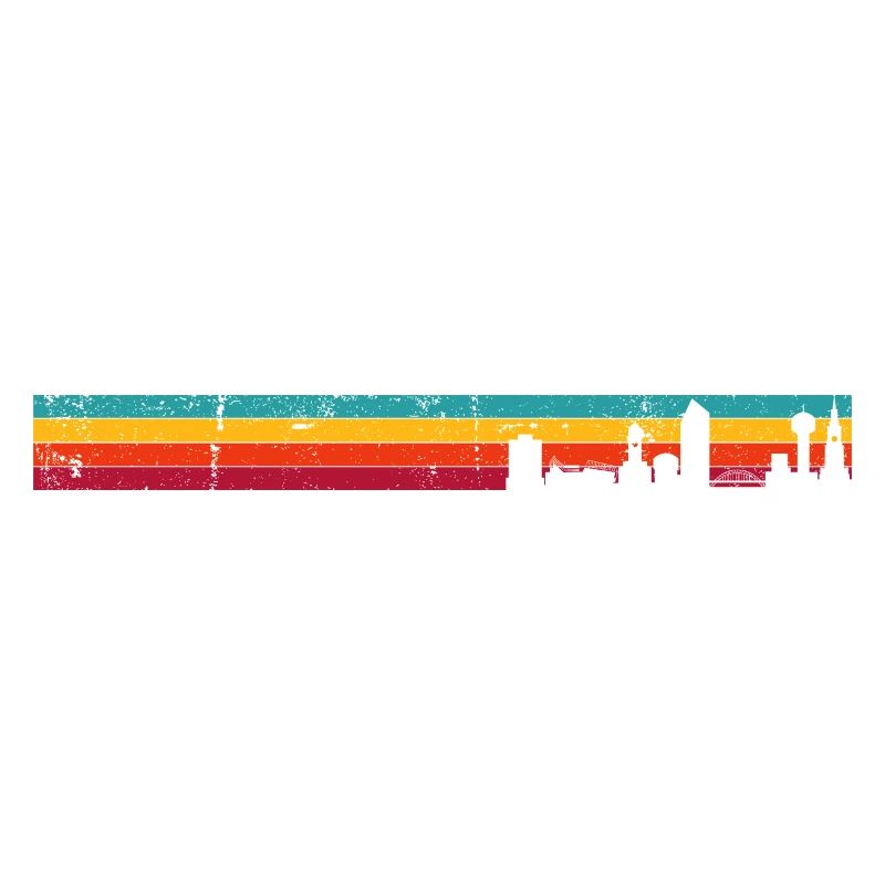 Rétro Skyline Sunset Stripes