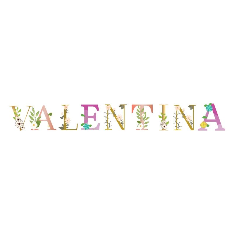 Le nom de VALENTINA orné de fleurs
