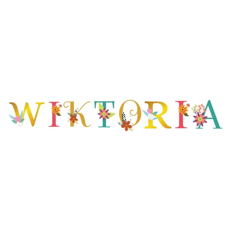 Le nom WIKTORIA est décoré de fleurs