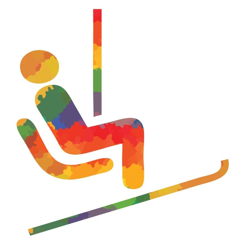Coureur de ski couleur