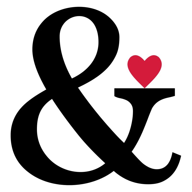 Ampersand Herz - Liebe Geschenk Zeichen der Liebe