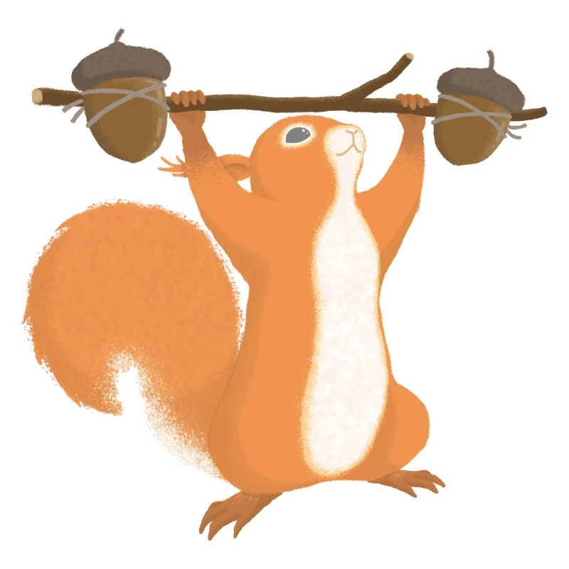 Squirrel during strength training
