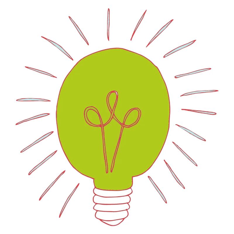 Neon green light bulb