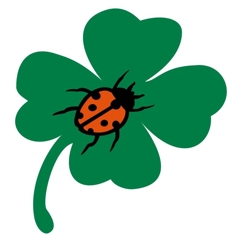 Coccinelle à feuilles de trèfle chanceuse