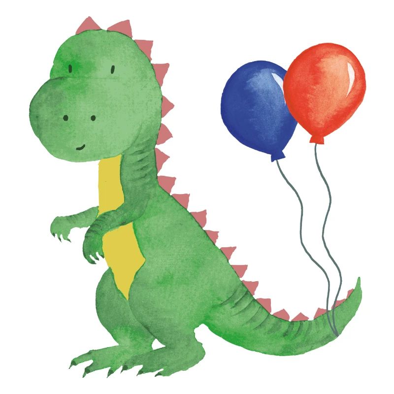 Small dino with balloons