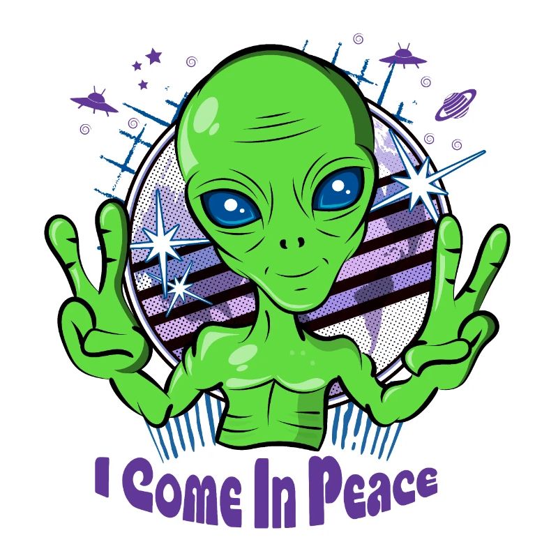 Alien comes in peace - Space Alien UFO