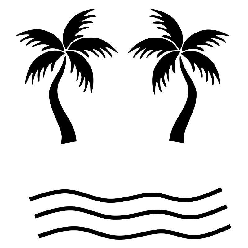 Palm Tree Black Beach Vacances Mer Été
