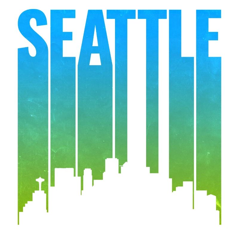 Estampe d’art au néon de la Skyline de Seattle
