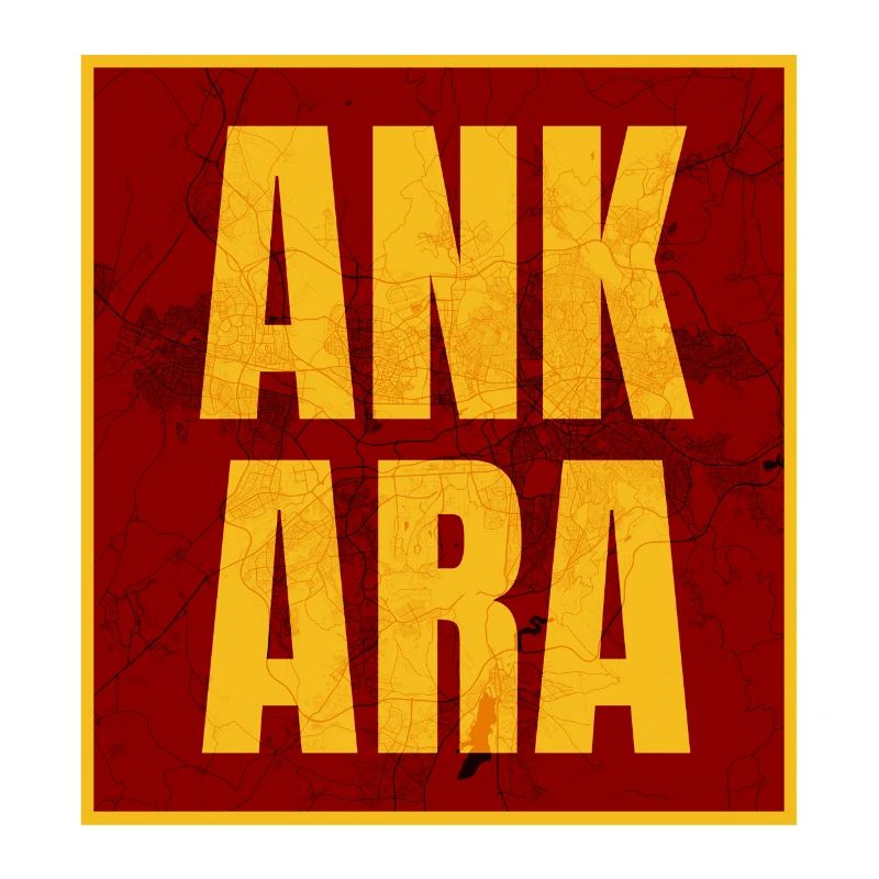 Ankara Großbuchstaben Gelb Rot